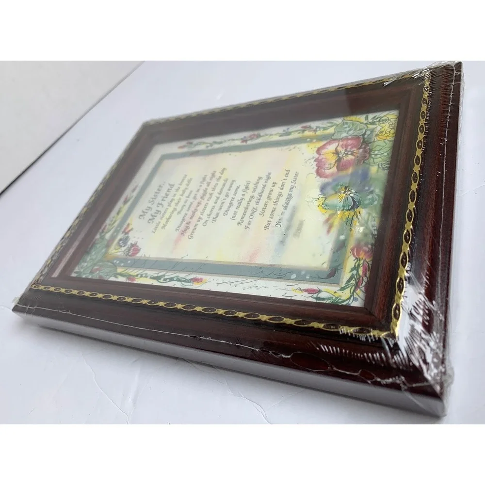 Vintage 90s Southun Heart My Sister My Friend Framed Poem‎ Skeen Cottagecore